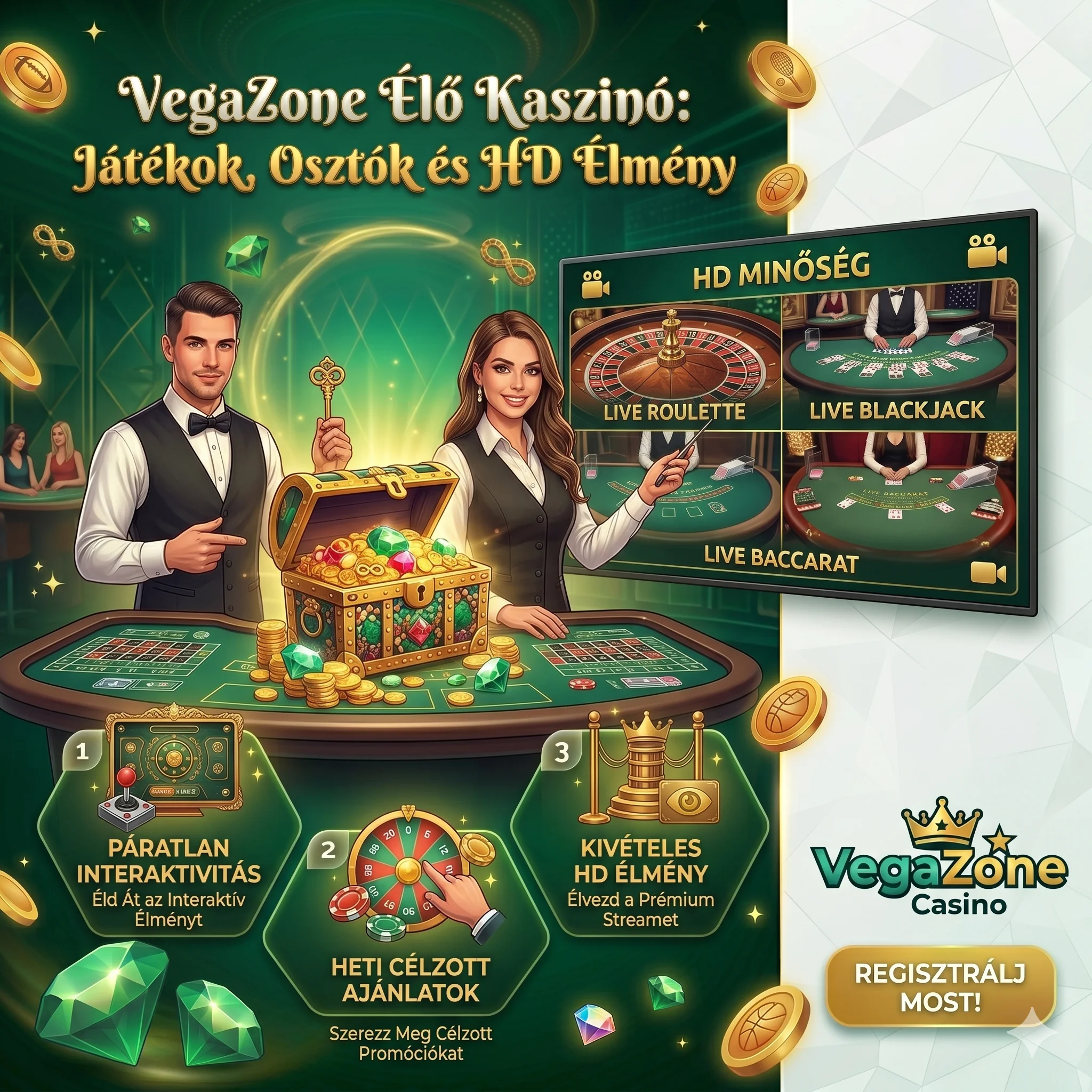 VegaZone Élő Kaszinó: Játékok, Osztók és HD Élmény